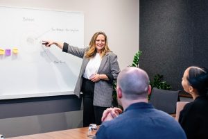 Christine Thornton leading a strategic discussion.